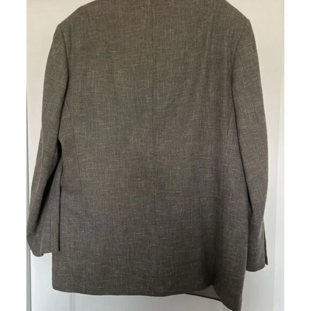 Tallia Uomo Mens 46L‎ Blazer Wool Jacket Sport Coat Ivory Gray Brown Plaid